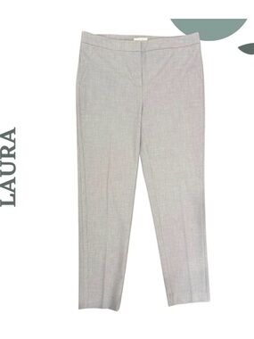 Laura Stretch Slim-Leg Dress Pants Ligh Grey Zipper Front - Size 10